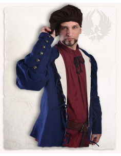 Medieval jacket model Rafael, blue cotton 2