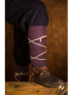 Viking Coiled Winingas, Burgundy Color with Gray Touches