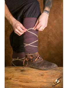 Viking Coiled Winingas, Burgundy Color with Gray Touches 2