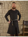 Long medieval tunic in black cotton Wolfram model