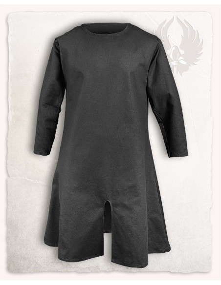 Long medieval tunic in black cotton...