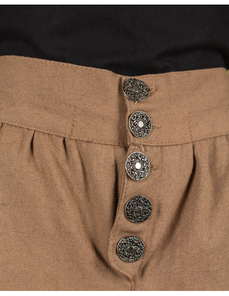 Tilly Cotton Capri Pants, Sand Brown