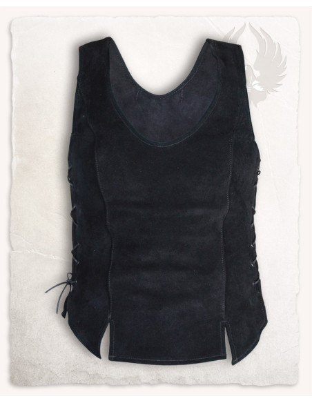Medieval bodice in black suede model...