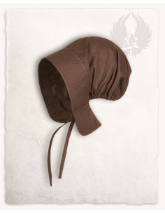 Medieval peasant bonnet model Greta, brown color