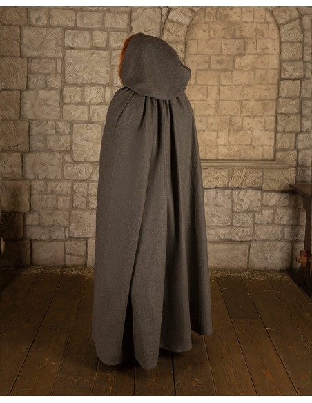 Medieval olive green wool cloak model...