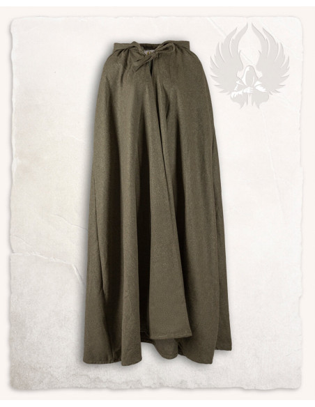 Medieval olive green wool cloak model...