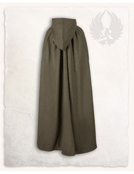 Medieval olive green wool cloak model...
