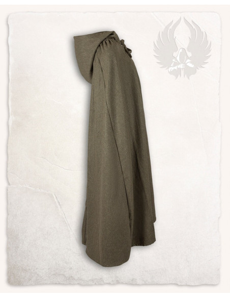 Medieval olive green wool cloak model...