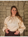 Medieval blouse in natural white cotton Annabelle model