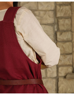 Apron-style dress, Lientje model, burgundy 2