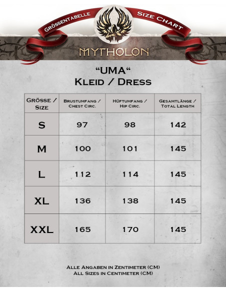 Medieval dress model Uma, black color