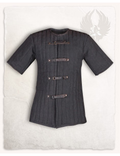 Black short-sleeved medieval gambeson model Gustav