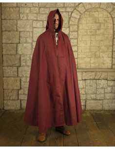 Medieval cotton cloak Gora model, burgundy color 2
