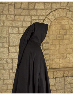 Medieval cotton cloak Gora model, black color 2