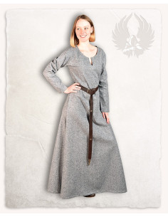 Medieval dress in gray wool model Wilma 2