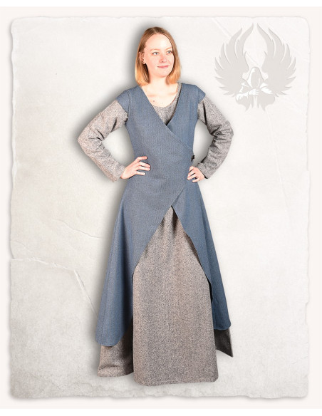 Medieval dress in gray wool model Wilma