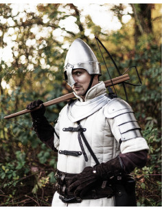 Long medieval gambeson Leopold model, cream color 2