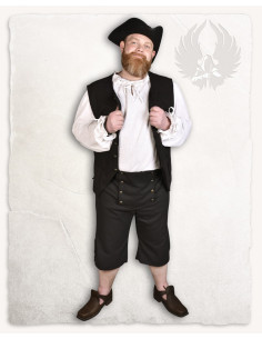 Black cotton pirate pants Franklin model