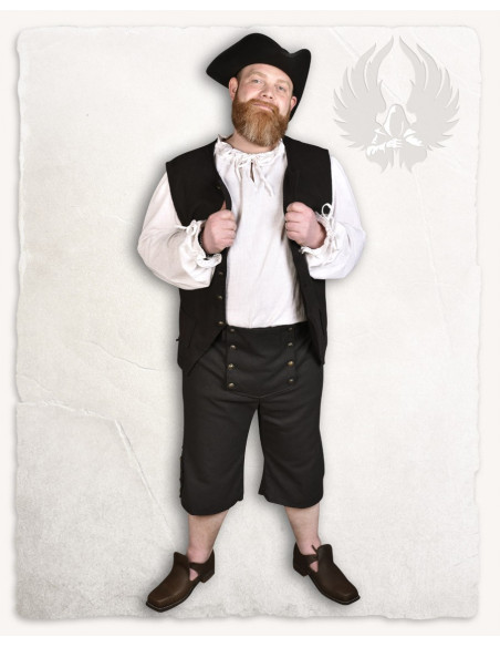 Black cotton pirate pants Franklin model