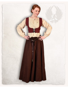Medieval bodice in burgundy cotton model Annabelle