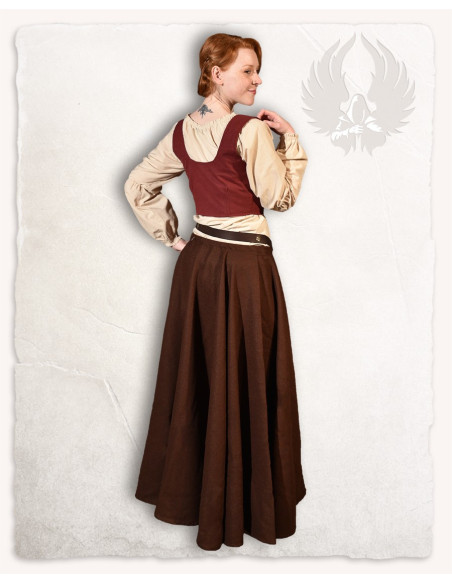 Medieval bodice in burgundy cotton...