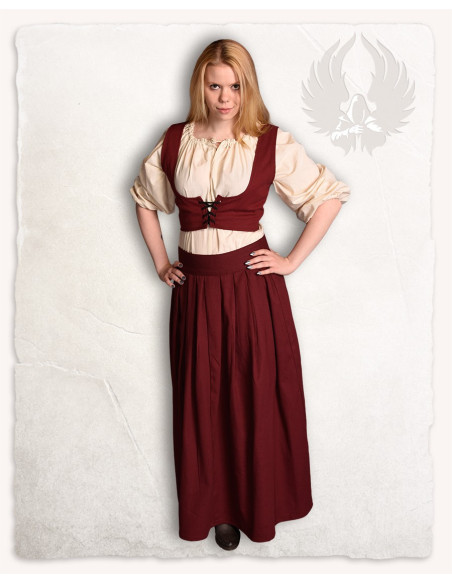 Medieval bodice in burgundy cotton...