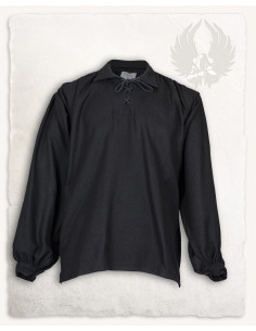 Medieval shirt with ties Jonathan model, black color