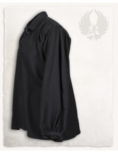 Medieval shirt with ties Jonathan model, black color 2