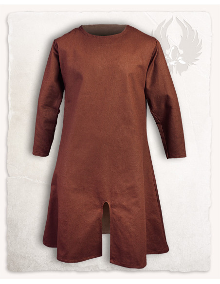 Long medieval tunic in brown cotton...