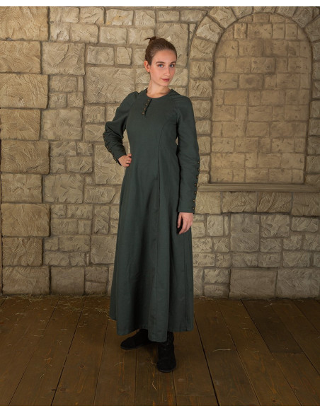 Medieval dress model Jovina, green color