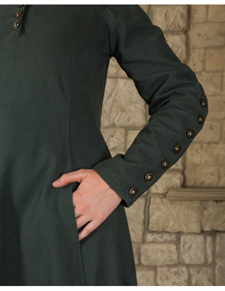 Medieval dress model Jovina, green color