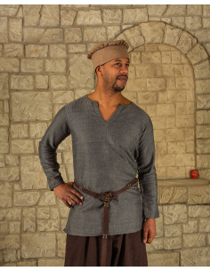 Viking tunic herringbone pattern model Tronde, gray