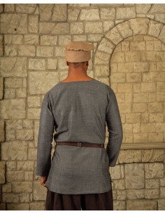 Viking tunic herringbone pattern model Tronde, gray 2