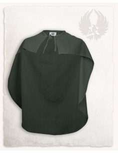 Green cotton cape for children Lucas model