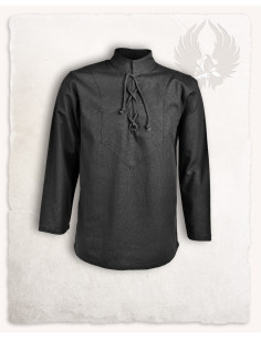 Medieval black cotton shirt Leomar model