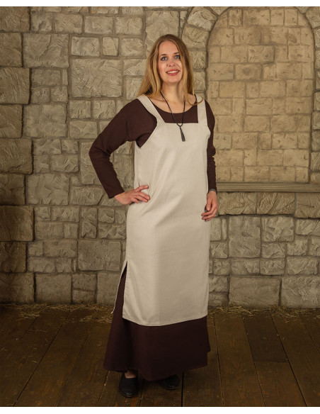 Peasant apron model Esther, cream color Peasant apron model Esther, cream color