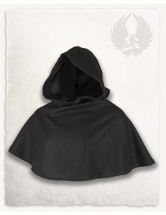 Medieval hood in black wool Wolfram model