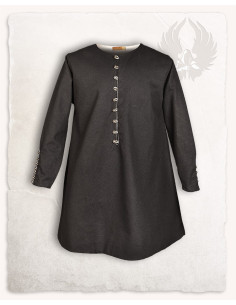 Medieval tunic model Rafael in cotton, black color 2