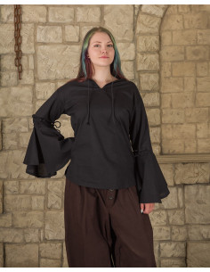 Medieval blouse woman Felice - black color