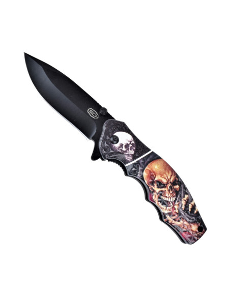 Assisted tactical knife SCK skulls...