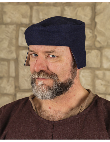 Blue medieval hat model Rafael