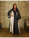 Black-cream medieval dress with hood model Iris