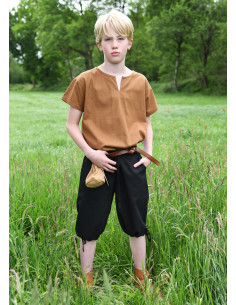 Capri pants with laces Jonte model for boys, black
