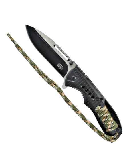 Tactical knife handle green camo cord...