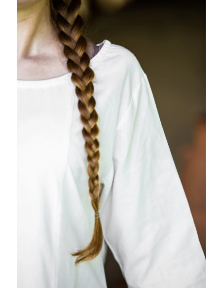 Long natural white tunic for a...