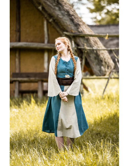Light blue cotton medieval dress...