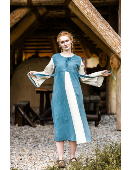 Light blue cotton medieval dress...