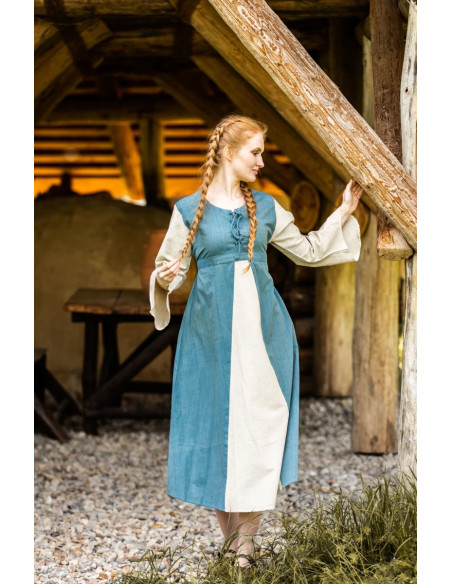 Light blue cotton medieval dress...