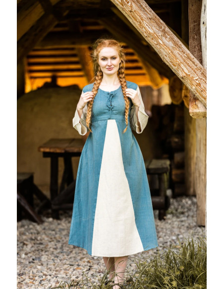 Light blue cotton medieval dress...