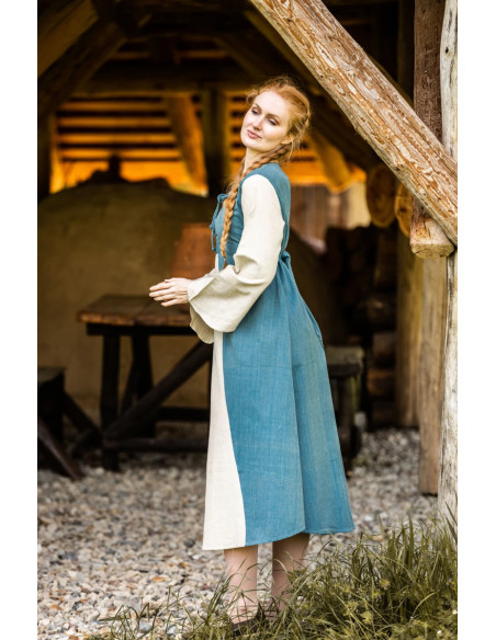 Light blue cotton medieval dress...